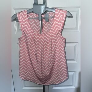 Candie's Pink and White Chevron Tank Top